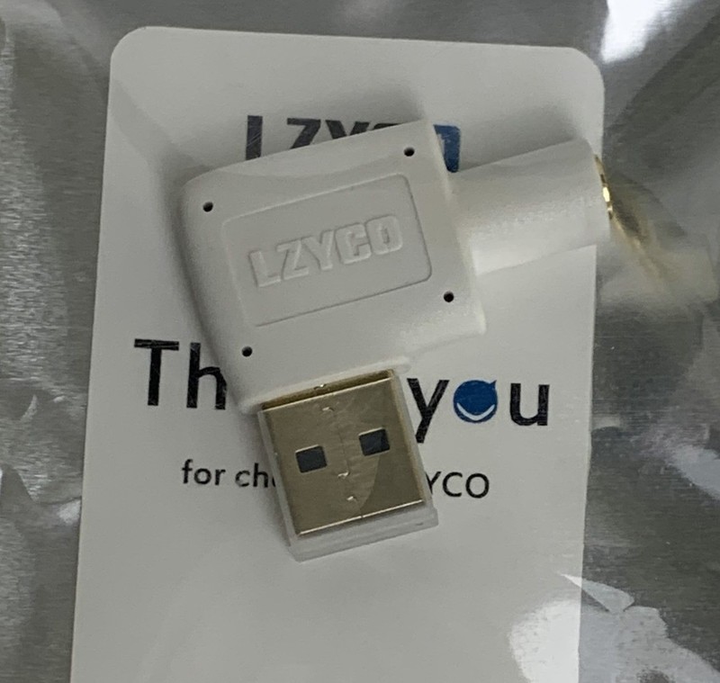 Angled USB To 3.5mm Jack Audio Adapter By LZYCO White Tech Connect Compact NEW