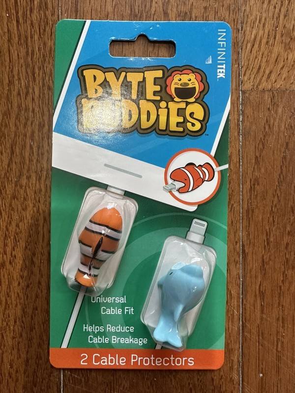 Infinitek 2 Pack Byte Buddies Universal Fit Cable Protectors Fish