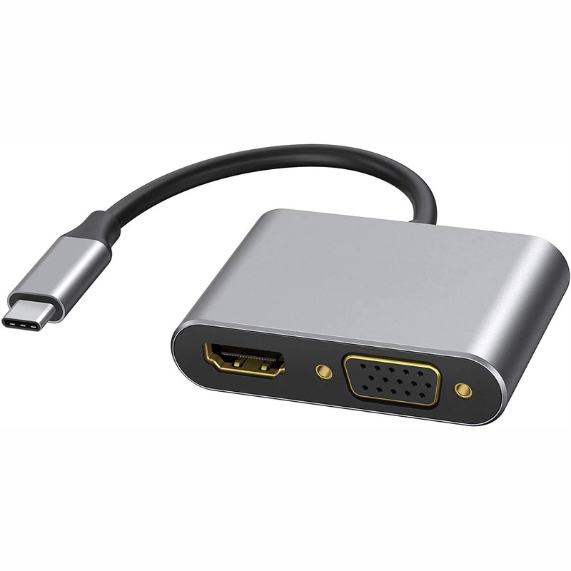USB-C to HDMI VGA Adapter Video Splitter HDTV Cable TV Video for Cell Phones