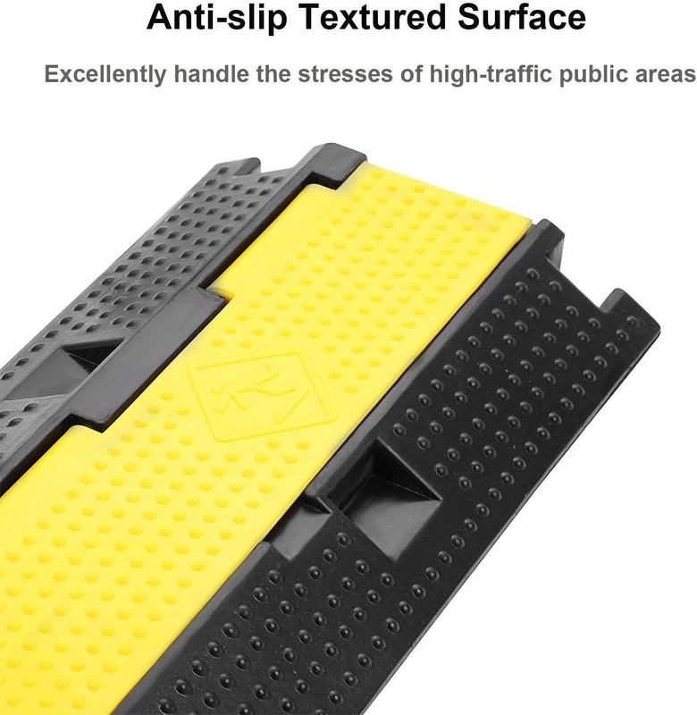 3 Pack Heavy Duty Rubber Cable Protector Ramp for Driveways and Wires gallery