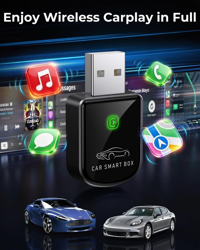 Wireless CarPlay Adapter - Bluetooth Dongle for iPhone, Convert Wired to Wireles gallery