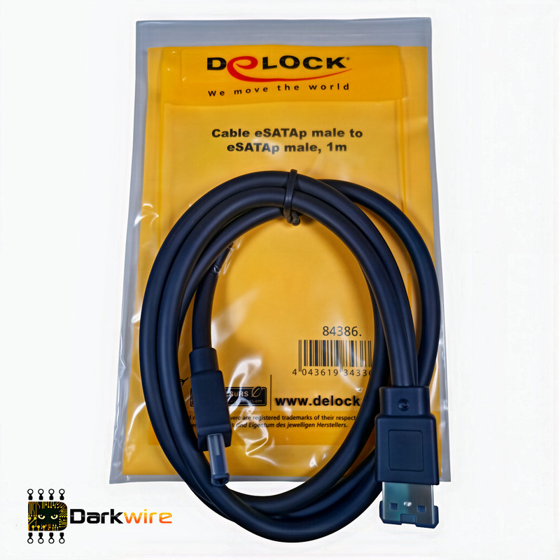 DeLock Shielded External eSATAp Male to eSATAp Male Cable - 1m Power Over eSATA