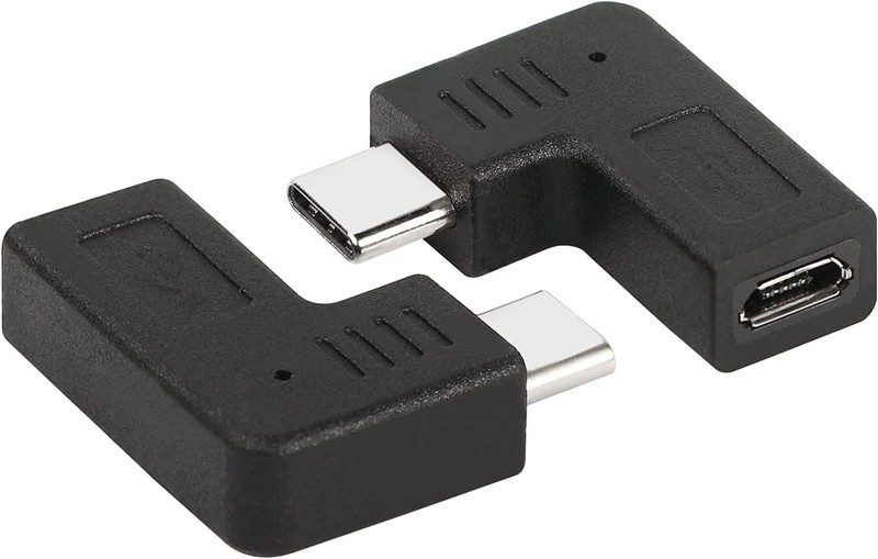 GELRHONR Right Angle USB C to Micro Adapter, 90 Degree Type C Male Black gallery