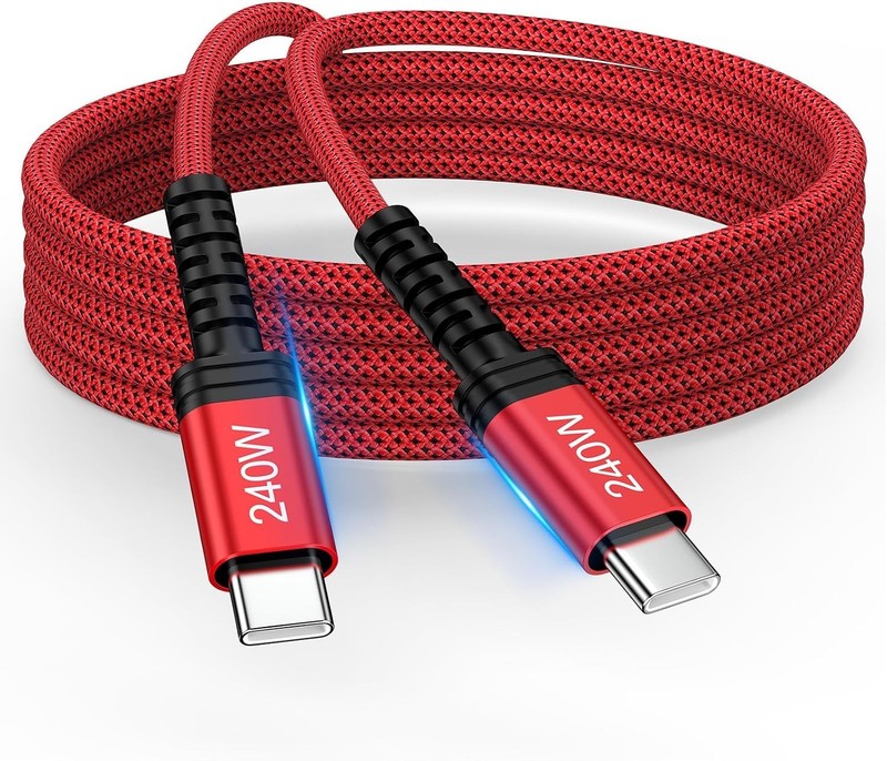 Universal 3FT USB C to C Cable with 240W Fast Charging & 480Mbps Data Transfer gallery