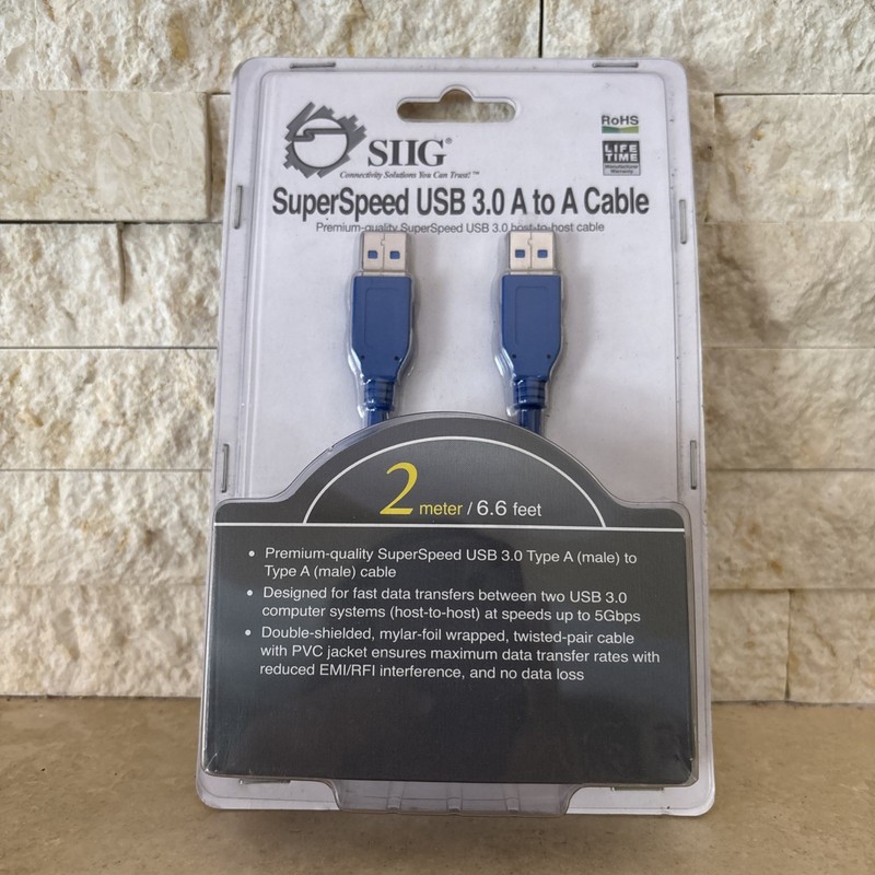 Superspeed Usb 3.0 Type A male To Type A male Cable 2 Meters