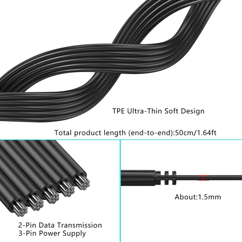 Short 90 Degree USB Type C 2.0 Flat Cable PD 65W Fast Charge Data Sync Cord gallery