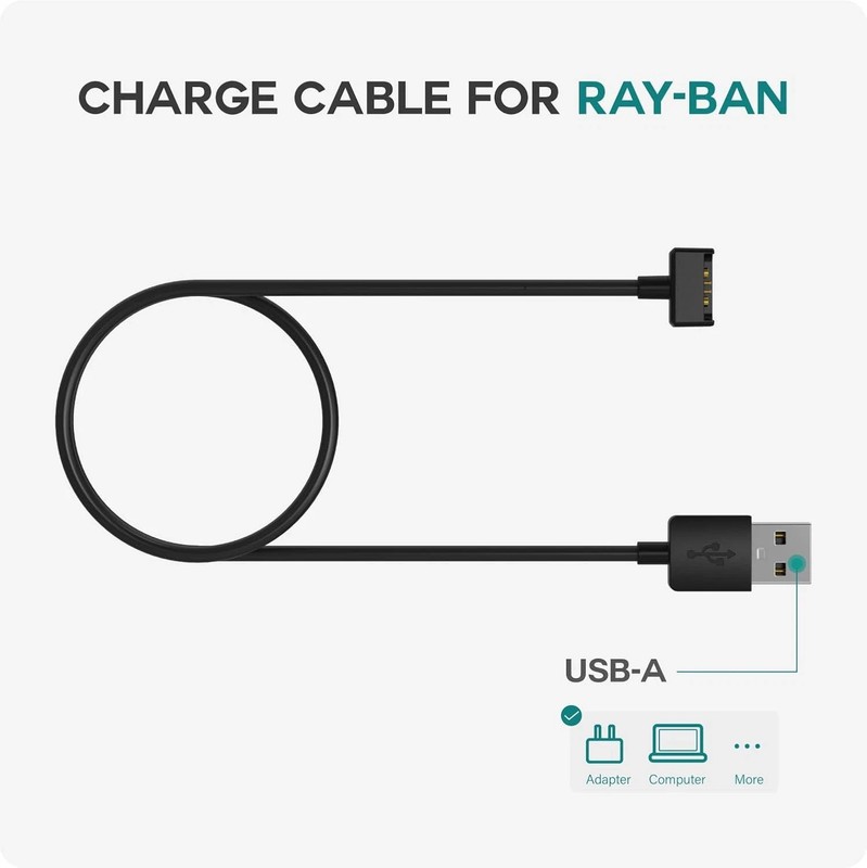 Charger Cable Compatible with Ray-Ban Stories Smart Glasses - 1M gallery