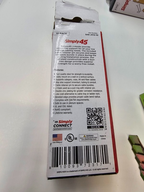 ( 8 boxes of 10=80) Simply45 3/4" Standard J-Hook S45-JH12-10 gallery