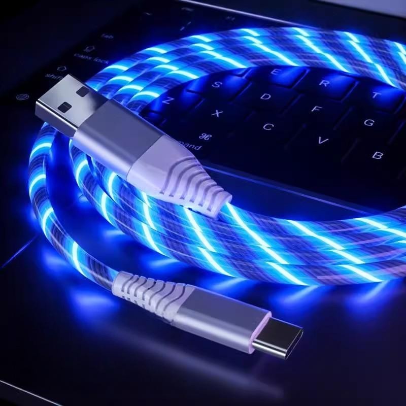Glowing 1M USB C Charger Cable Light Up Fast Charging Cord for Samsung Galaxy,US gallery