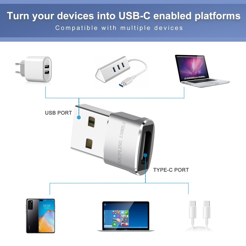 Usb To Usb C Adapter 4 Packsusb To Type C Super Fast Charging/transfer And Otg F gallery