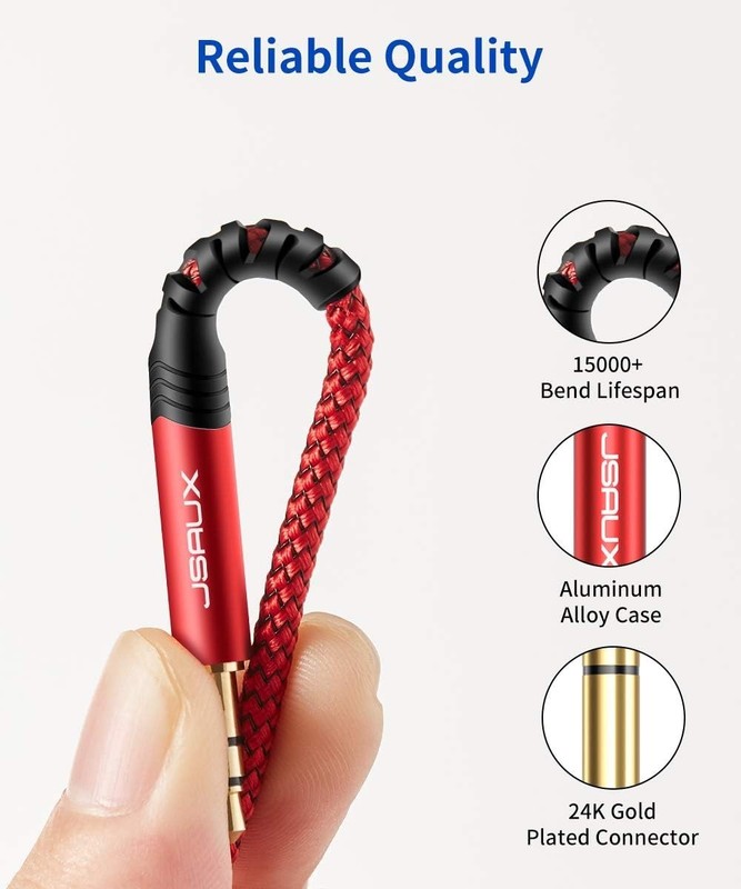 Durable 4FT Stereo Audio Cable - 3.5mm Male to 6.35mm Male TRS Connection gallery