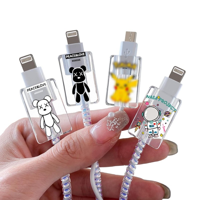 Charging Cord Protector CameCosy Cute Astronaut Teddy Bear 4pcs