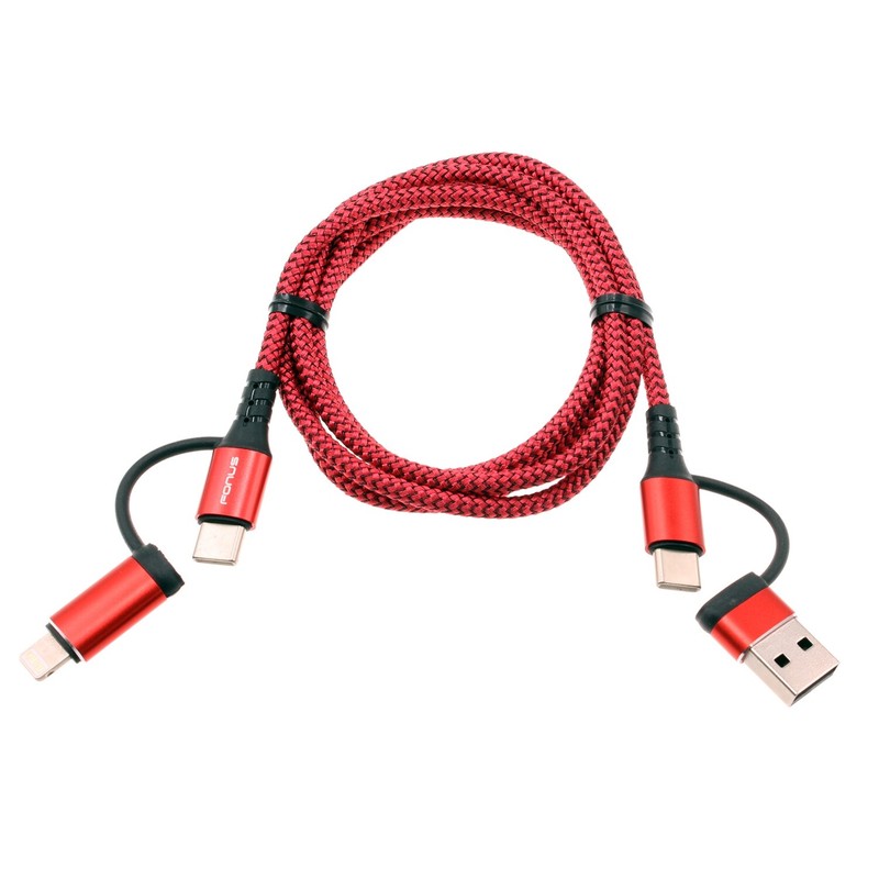 Fast Charger 4-in-1 USB-C Cable Power Cord [Type-C, iPhone for Cell Phones