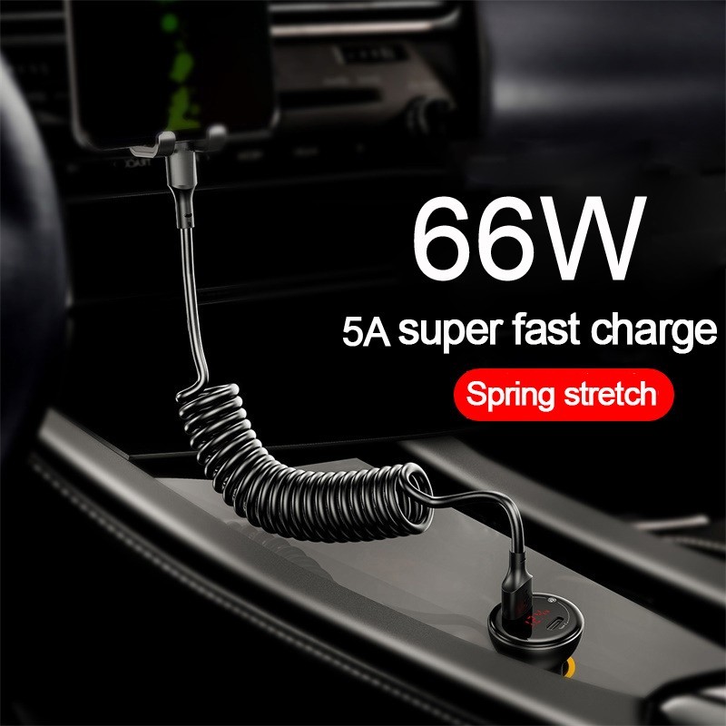 1 Cable 2m USB C To C Spring 66W 5A Fast Charging Telescopic R (Foreign Shipping gallery