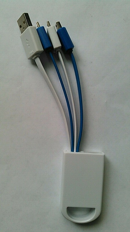 3-in-1 USB Charging Cable with Micro-USB and Mini-USB Connectors