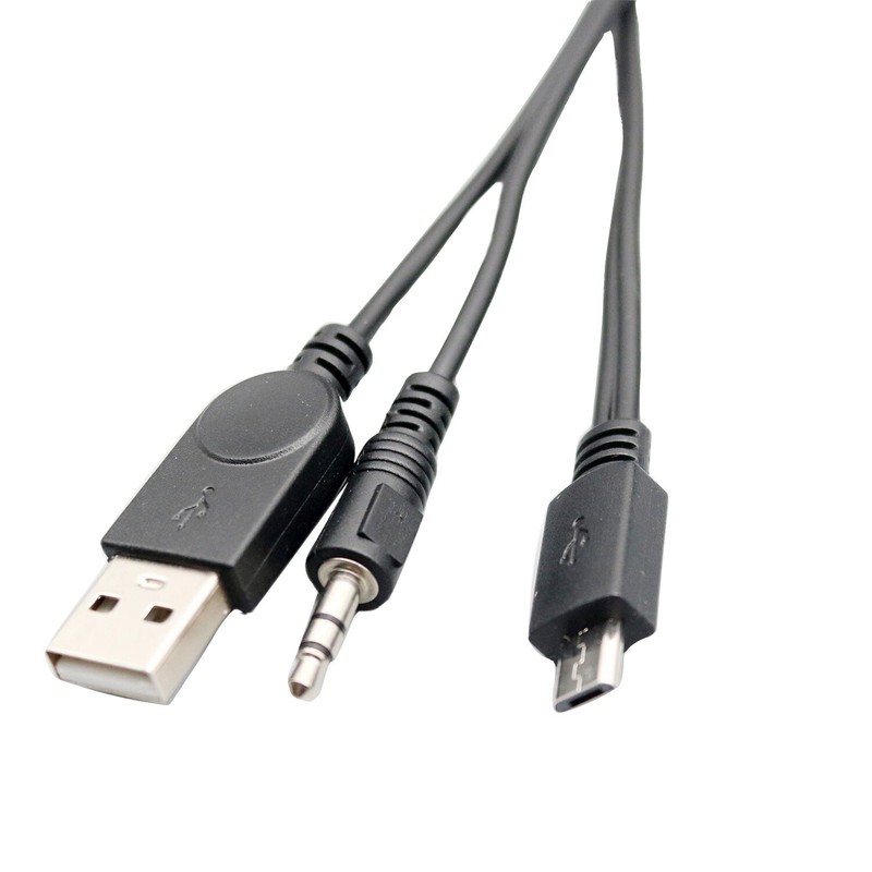 Micro 5Pin Male to 3.5mm USB Audio Charge Cable Cord for Speaker Samsung Android gallery