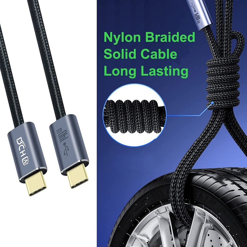 USB C to C Cable 3FT 140W PD 3.1 Fast Charging Nylon Braided 28V/5A Cord gallery