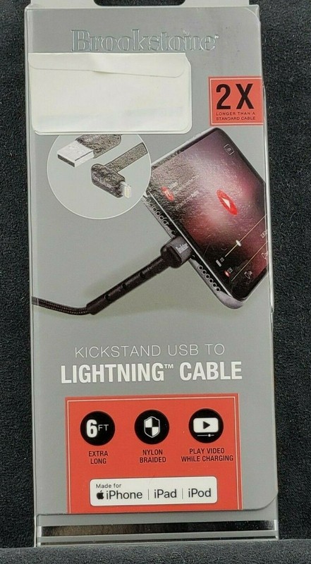 Brookstone Kickstand USB to Lightning Cable for iPhone iPad or iPod New in Box