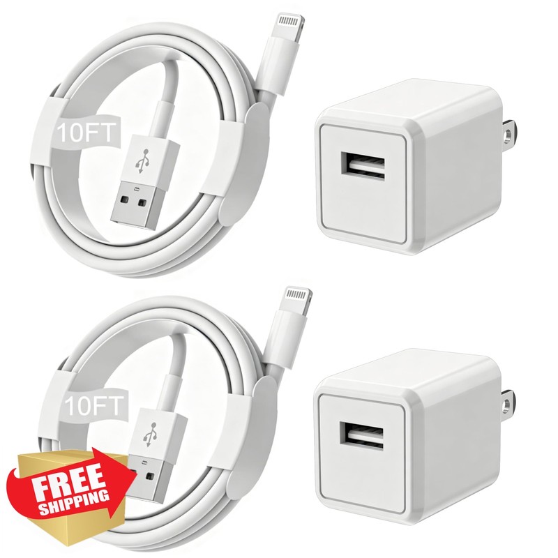 Banety iPhone Charger 2 Pack 10FT White