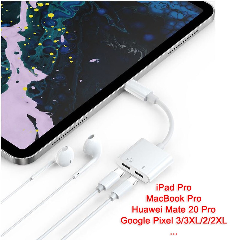 USB-C to 3.5mm Audio Port Type-C Splitter 2-in-1 Adapter PD3.0 Fast Charging AU gallery