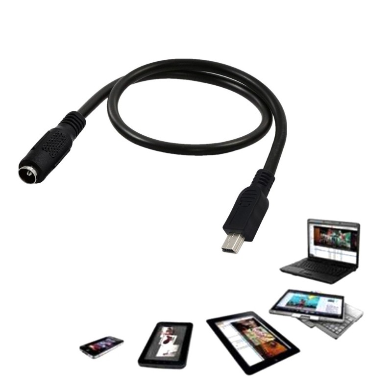 DC Power Jack Female to Mini USB 5pin Male DC Power Supply Extension Cord Wire gallery