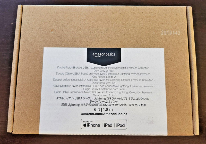 Amazon Basics Silver 6 Ft Double Braided Nylon USB-A Cable
