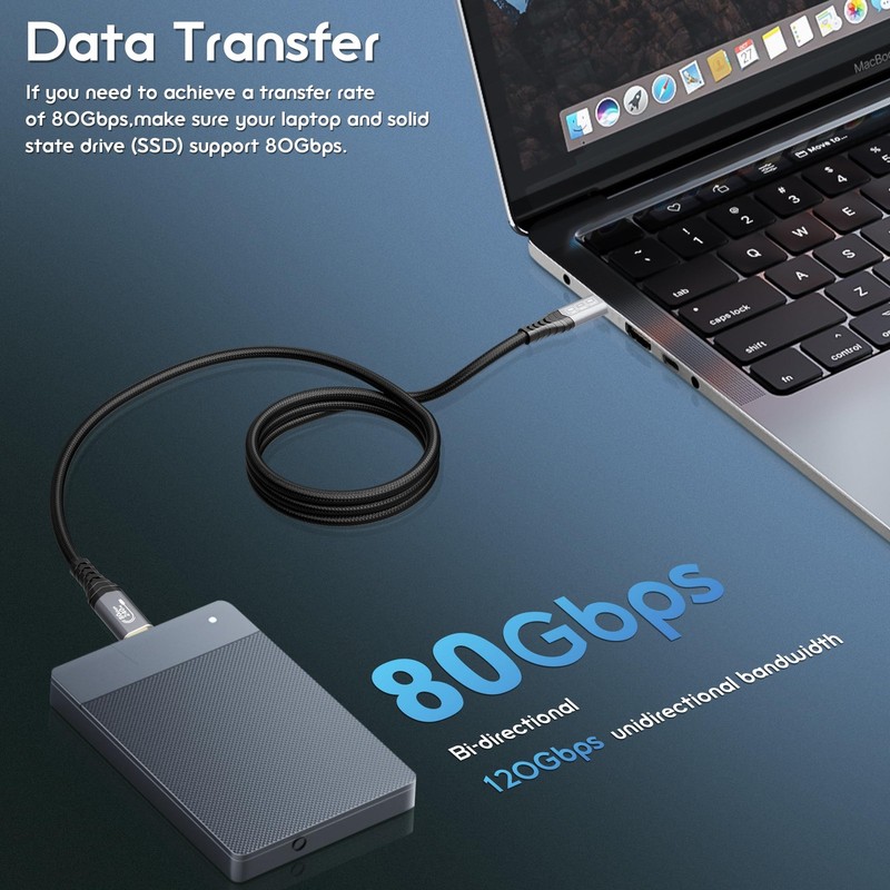 80Gbps USB c Data Transfer Cable 10FT for Thunderbolt 5 Cable,USB4 Gen4 for T... gallery