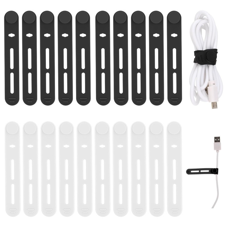 Molain Reusable Cable Ties, 20Pcs Adjustable Silicone Multifunctional Cable S…