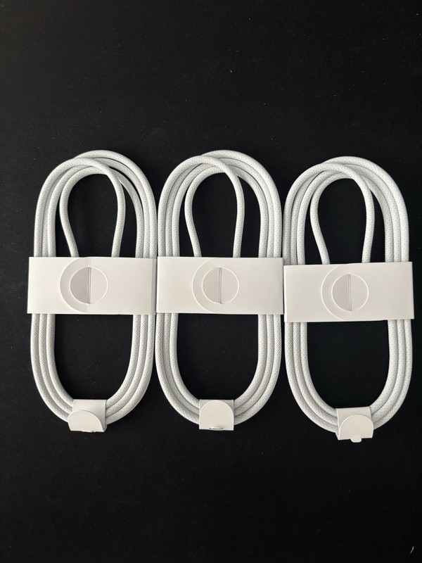 (3X) OEM Apple White Braided USB-C to USB-C 1m Charging/Data Cable USB 3.1