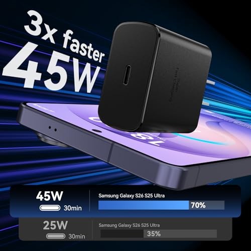 45W USB C Super Fast Charger Type C Charger Fast Charging Android 10FT Black gallery