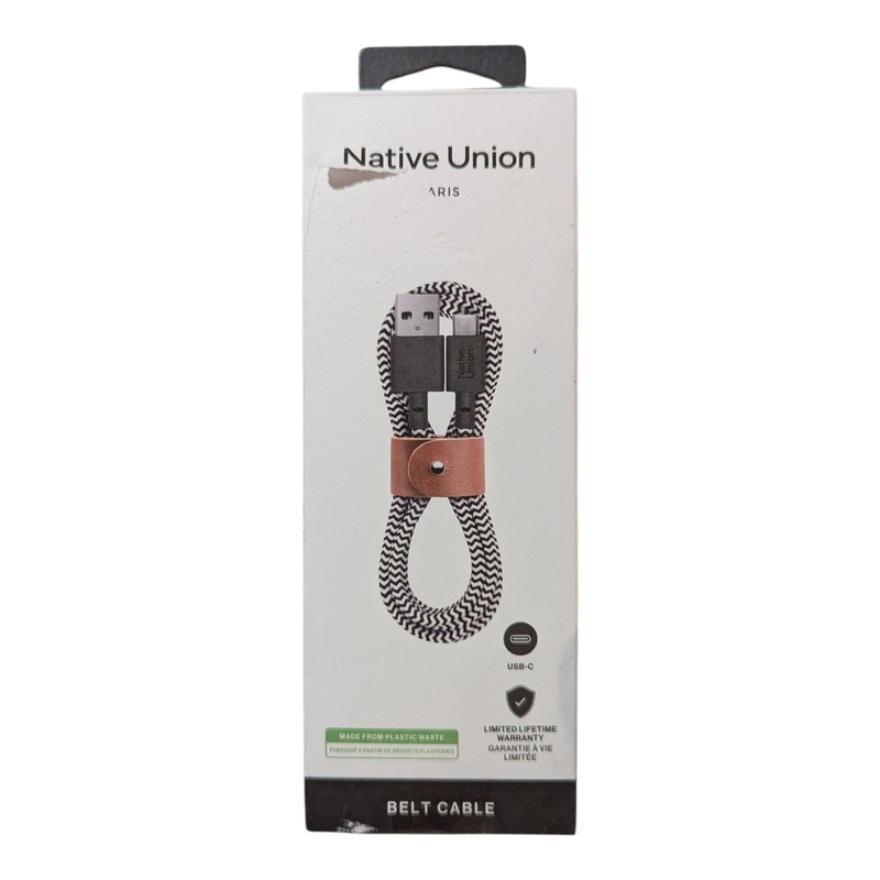 V4. Native Union Belt Cable 4′ USB-C to USB-A Cable – Zebra