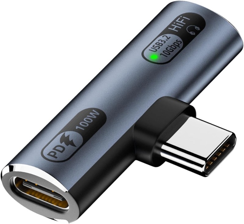 USB C Splitter with 100W Fast Charging, Dual USB C Headphone and Charger Adapter