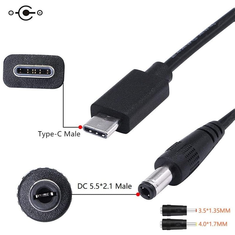 USB C to DC 5.5mm x 2.1mm Power Cord, USB Type C Input to DC 12V Out Charging... gallery