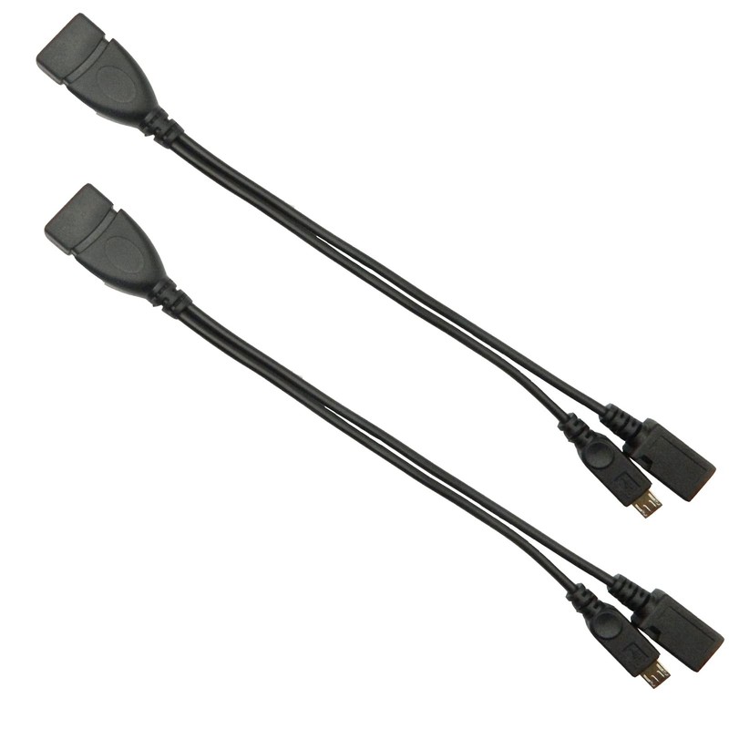 2pcs 2in1 Micro Usb To Usb Power Cord Fhbdzvv Micro Otg Cable And Power Cable Fo