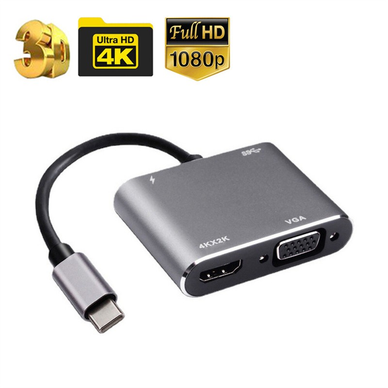 Type C USB 3.1 to USB-C 3.0 4K HDMI Adapter Cable 4 in 1 For Android LG Samsung gallery