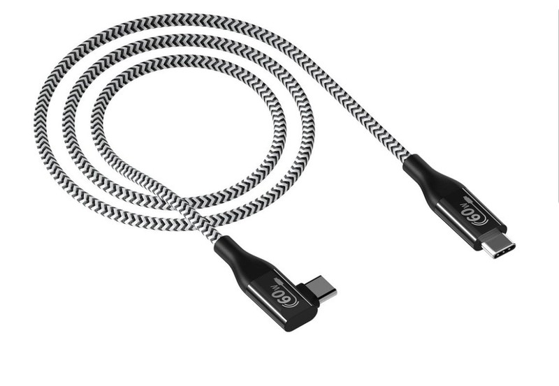 Auto Drive 90° USB Type-C Charging & Data Sync Cable(60W) Black, 6ft gallery