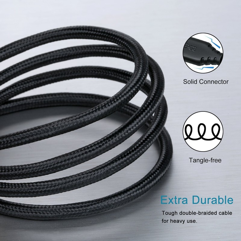 2 Pack 6ft Braided USB 3.0 Cable Male to Male Double End Cord for Hard Drive gallery