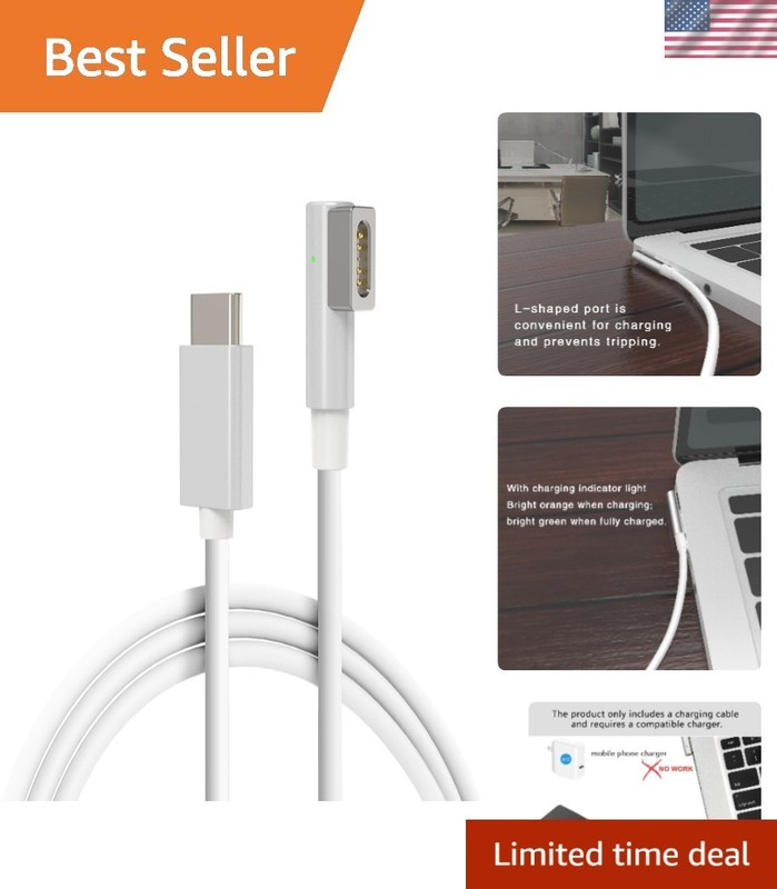 L-Tip 60W USB C Charging Cable – Magnetic Design for MacBook Pro & Air 2007-2012