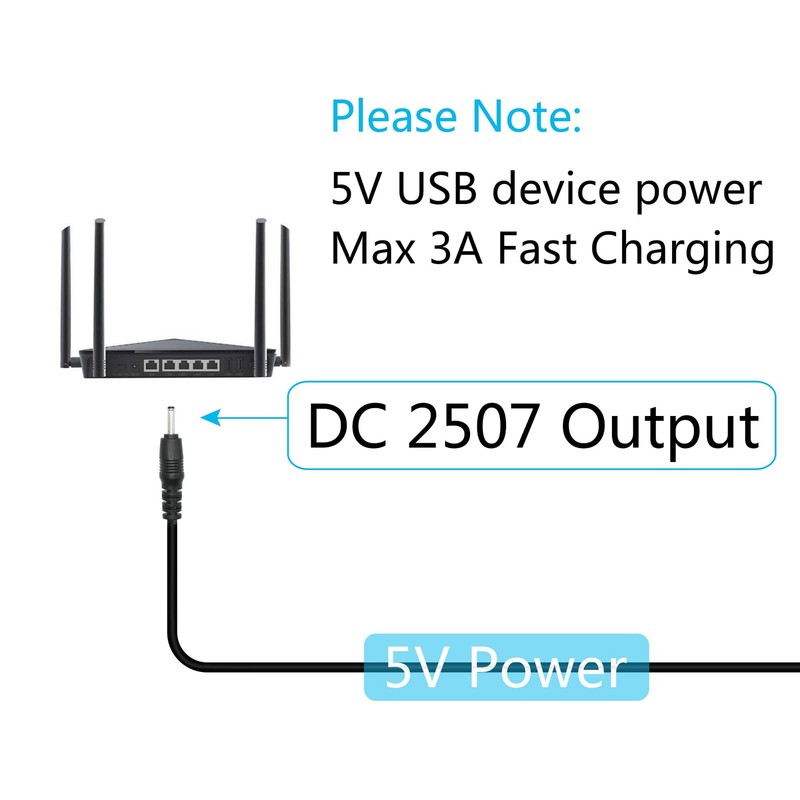 2Pcs USB to DC 2.5mm x 0.7mm Power Cord, 3FT USB 2.0 A Male to DC 2.5mm x 0.7... gallery