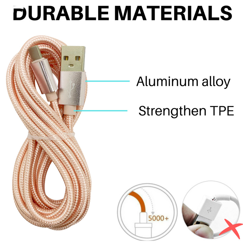 3/6Pack Braided Fast Charger Cable 10Ft For iPhone 14 13 12 8 Charging Data Cord gallery