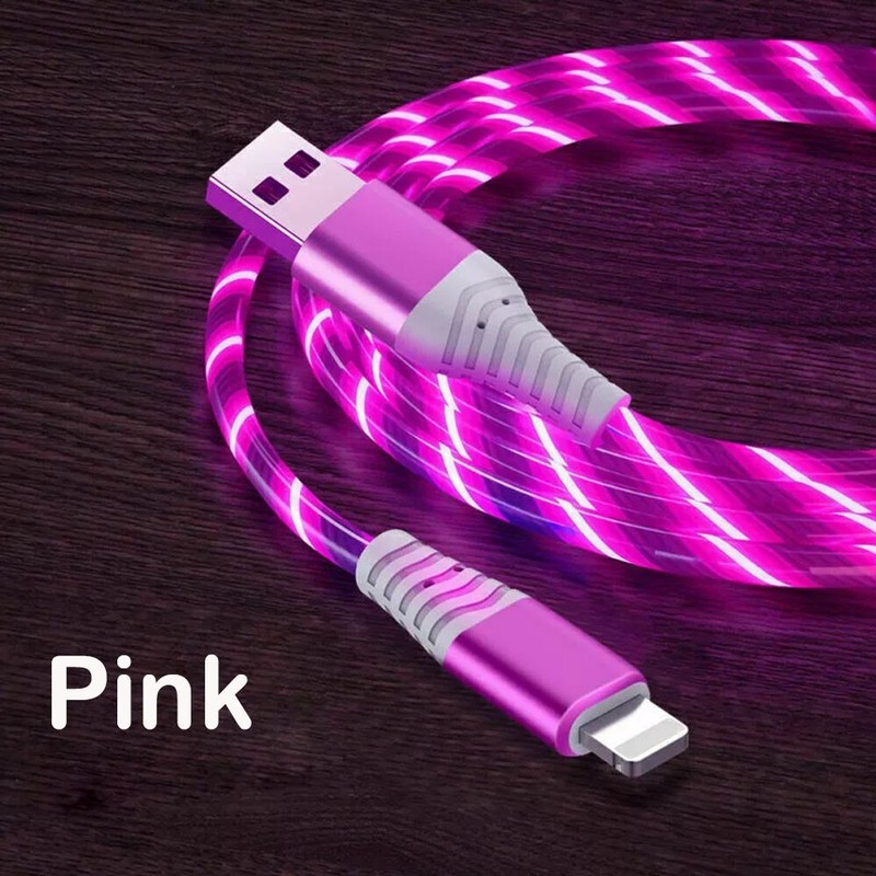 Light Up Fast Charging Flowing Led Charger Cable Cord For iphone 11 12 13 14 gallery