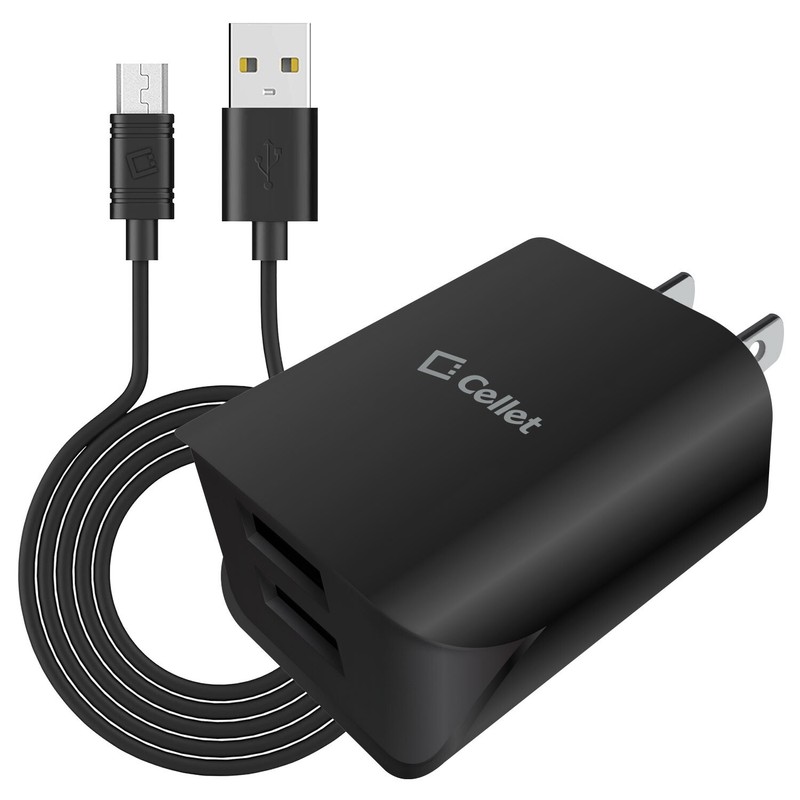Cellet 12Watt 2.4 Amp Home Charger with 2 USB Ports (Micro-USB Cable Included) gallery