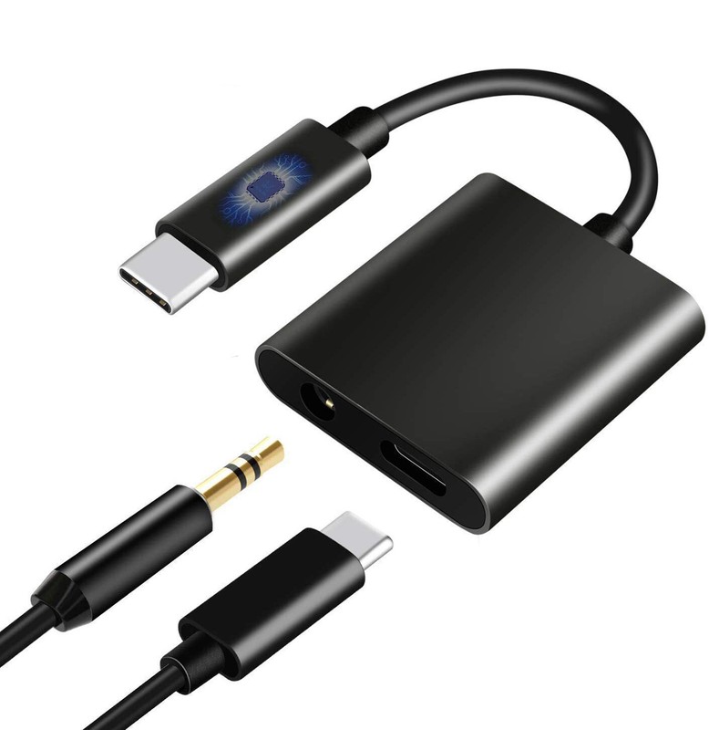 USB-C Headphone Adapter Earphone 3.5mm Jack Charger Port Splitter for Tablets