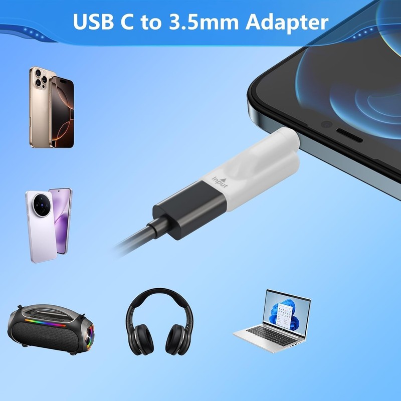 Durable USB C Female to 3.5mm Male Headphone Adapter - 2 Pack for Audio Devices gallery