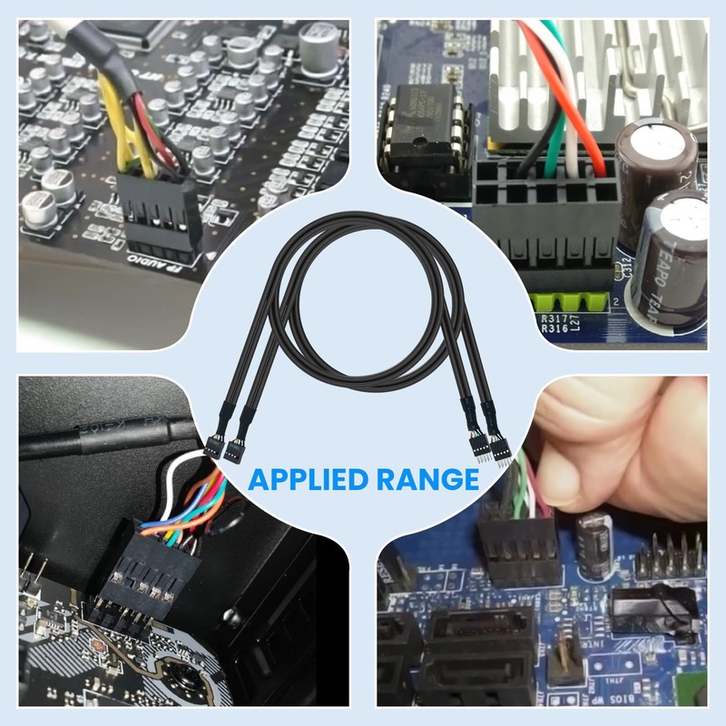 USB Header Extension Cable, 20.3 inches USB 2.0 9-Pin Male to Female Internal Mo gallery