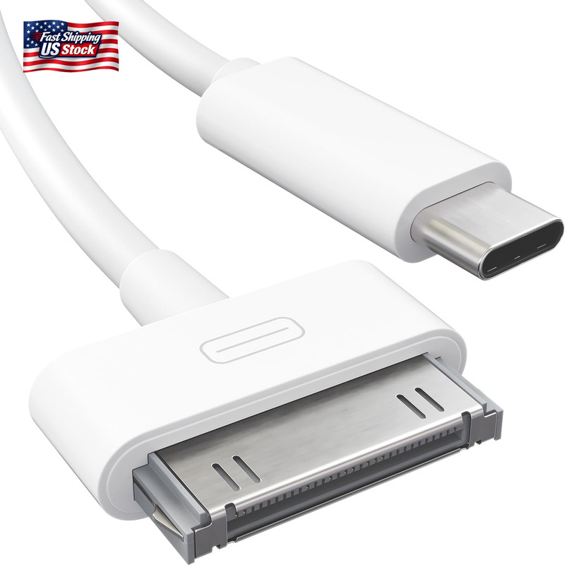 Kabeldirekt 30-Pin to USB C Adapter Cable for Iphone 4S/4/3G/3/1, Ipad 3/2/1, Ip