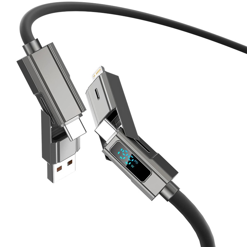 Digital Display 4 In 1 PD USB Type C Data Cable Fast Charging For iPhone 15 Sams gallery