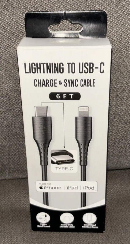 Lightning To USB-C Charge&Sync Cable 6FT For iPhone iPad&iPod 📲{MFi-Certified}