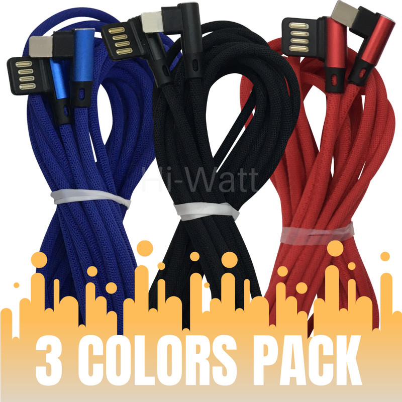 3Pack 90 Degree USB Cable 6Ft For iPhone 11 XS 7 iPad Charger Charging Data Cord