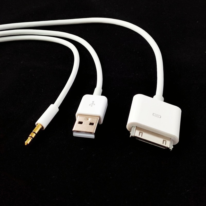 30pin Dock To 3.5mm Car AUX Audio USB charger Cable For iPhone 3G 4G iPod Touch gallery